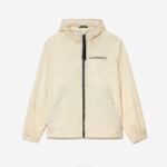 Men Lacoste V0ZN382 White Black AJ8 Short Zipped Hooded Jacket - Image 4