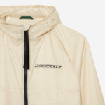 Men Lacoste V0ZN382 White Black AJ8 Short Zipped Hooded Jacket - Image 6