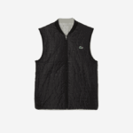 Men Lacoste V0ZN384 Grey Black WIX SPORT Padded Reversible Vest - Image 7