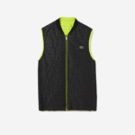 Men Lacoste V0ZN385 Yellow Black G65 SPORT Padded Reversible Vest - Image 6