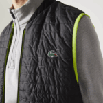 Men Lacoste V0ZN385 Yellow Black G65 SPORT Padded Reversible Vest - Image 9