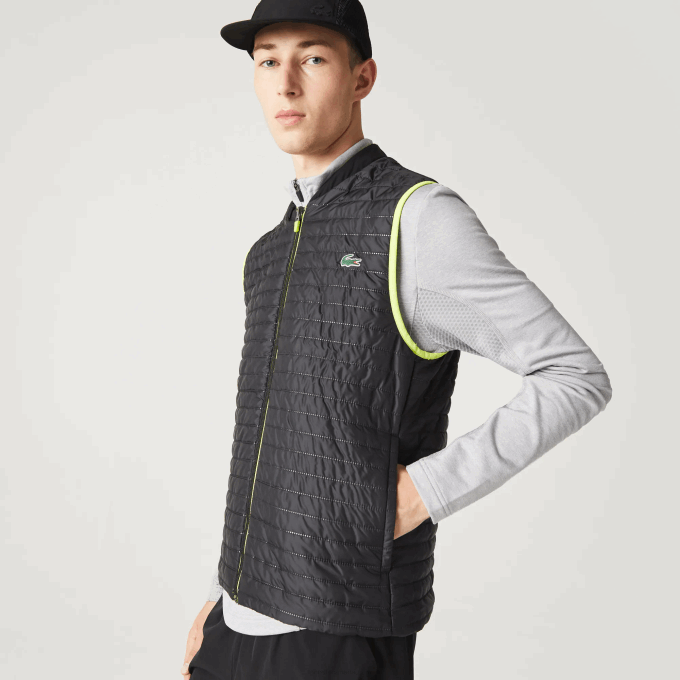 men_lacoste_v0zn385_yellow_black_g65_sport_padded_reversible_vest.png Men Lacoste V0ZN385 Yellow Black G65 SPORT Padded Reversible Vest - Image 1