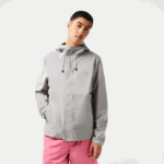 Men Lacoste V0ZN387 Grey KZW Waterproof Short Track Jacket