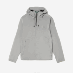 Men Lacoste V0ZN387 Grey KZW Waterproof Short Track Jacket - Image 4