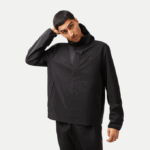 Men Lacoste V0ZN388 Black 031 Waterproof Short Track Jacket