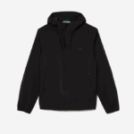 Men Lacoste V0ZN388 Black 031 Waterproof Short Track Jacket - Image 4