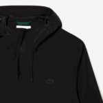 Men Lacoste V0ZN388 Black 031 Waterproof Short Track Jacket - Image 5