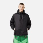 Men Lacoste V0ZN389 Black C31 Cropped Quilted Hooded Jacket