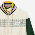 Men Lacoste V0ZN391 White Green PT2 Recycled Polyester Track Jacket - Image 3