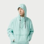 Men Lacoste V0ZN393 Mint LGF Cropped Pull On Hooded Jacket - Image 2