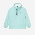 Men Lacoste V0ZN393 Mint LGF Cropped Pull On Hooded Jacket - Image 4