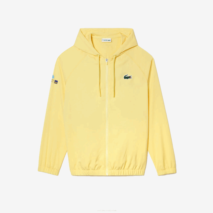 Men Lacoste V0ZN397 Yellow 107 Sport Miami Open Edition Jacket - Image 4