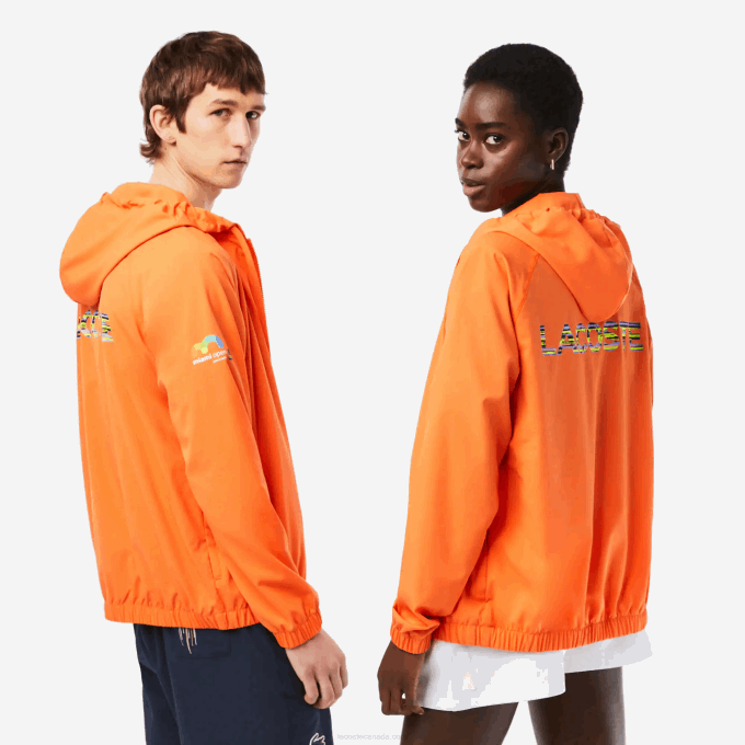 Men Lacoste V0ZN398 Orange 5QP Sport Miami Open Edition Jacket - Image 3