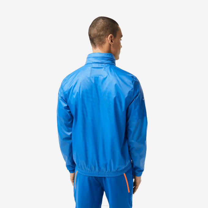 Men Lacoste V0ZN402 Blue L99 Tennis x Novak Djokovic Zip Jacket - Image 2