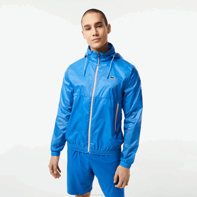 Men Lacoste V0ZN402 Blue L99 Tennis x Novak Djokovic Zip Jacket - Image 1
