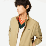 Men Lacoste V0ZN404 Beige KU4 Water-Repellent Light Twill Jacket - Image 2
