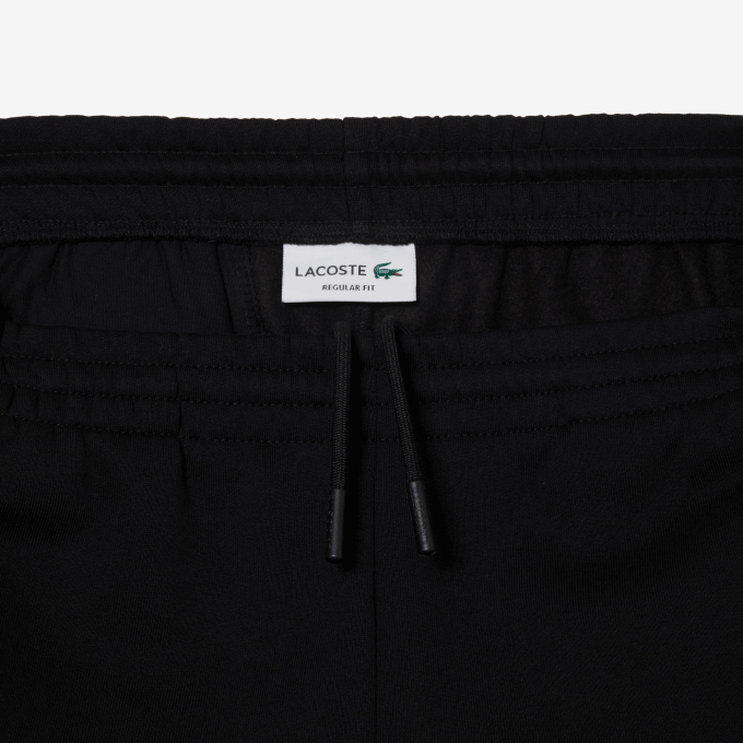 Men Lacoste V0ZN416 Black 031 Organic Brushed Cotton Fleece Shorts - Image 6