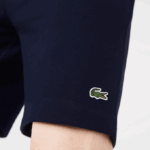 Men Lacoste V0ZN417 Navy Blue 166 Organic Brushed Cotton Fleece Shorts - Image 4