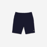 Men Lacoste V0ZN417 Navy Blue 166 Organic Brushed Cotton Fleece Shorts - Image 5