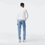 Men Lacoste V0ZN418 Blue MKU Slim Fit Stretch Cotton Denim Pants - Image 3