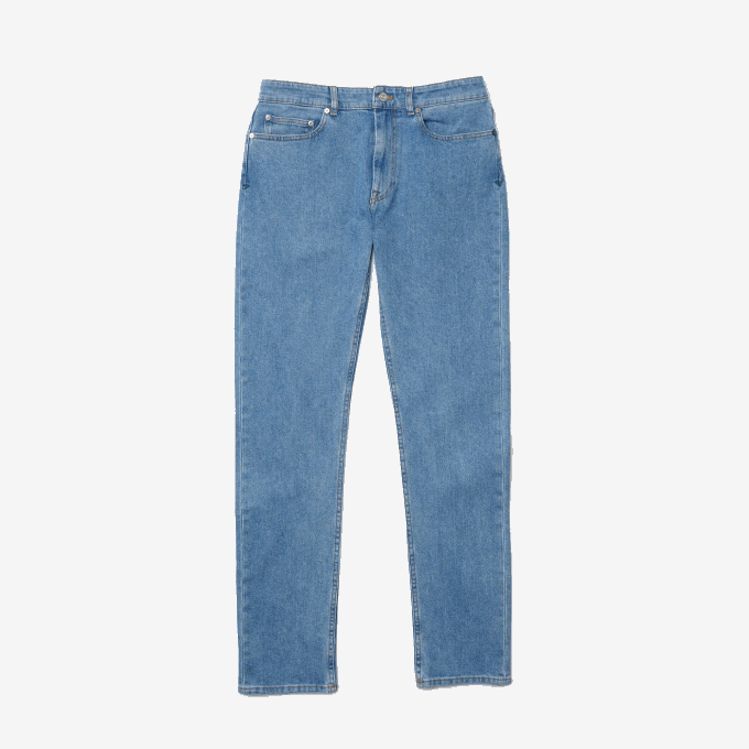 Men Lacoste V0ZN418 Blue MKU Slim Fit Stretch Cotton Denim Pants - Image 4