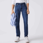 Men Lacoste V0ZN419 Blue MK9 Slim Fit Stretch Cotton Denim Pants - Image 2