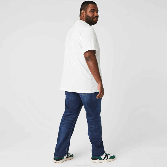 Men Lacoste V0ZN419 Blue MK9 Slim Fit Stretch Cotton Denim Pants - Image 9
