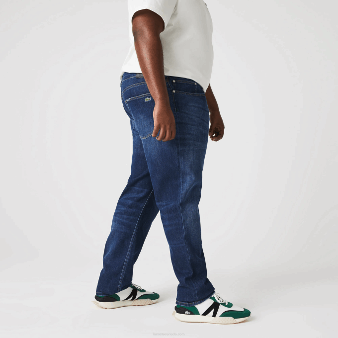 Men Lacoste V0ZN419 Blue MK9 Slim Fit Stretch Cotton Denim Pants - Image 10