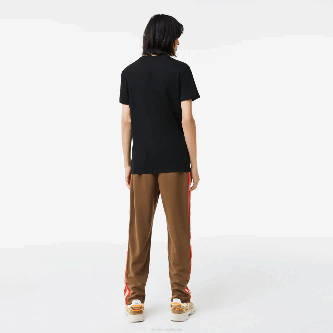 Men Lacoste V0ZN41 Black 031 V-Neck Pima Cotton Jersey T-Shirt - Image 3