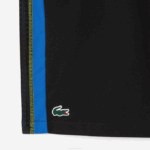 Men Lacoste V0ZN425 Black Blue Yellow XIS Recycled Polyester Tennis Shorts - Image 6