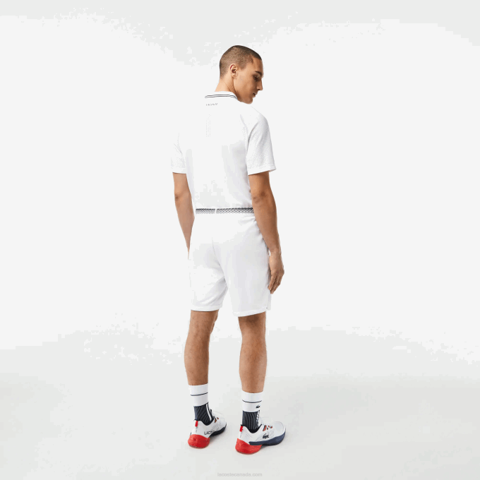 Men Lacoste V0ZN428 White 001 Tennis x Daniil Medvedev Mesh Shorts - Image 3