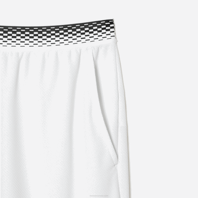 Men Lacoste V0ZN428 White 001 Tennis x Daniil Medvedev Mesh Shorts - Image 5