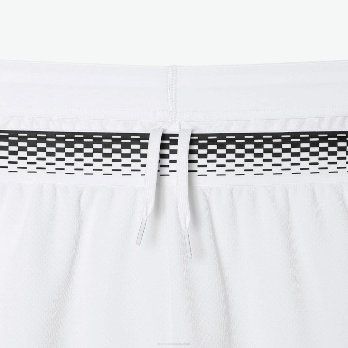 Men Lacoste V0ZN428 White 001 Tennis x Daniil Medvedev Mesh Shorts - Image 7