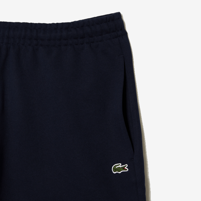 Men Lacoste V0ZN430 Navy Blue 166 Unbrushed Cotton Fleece Shorts - Image 5