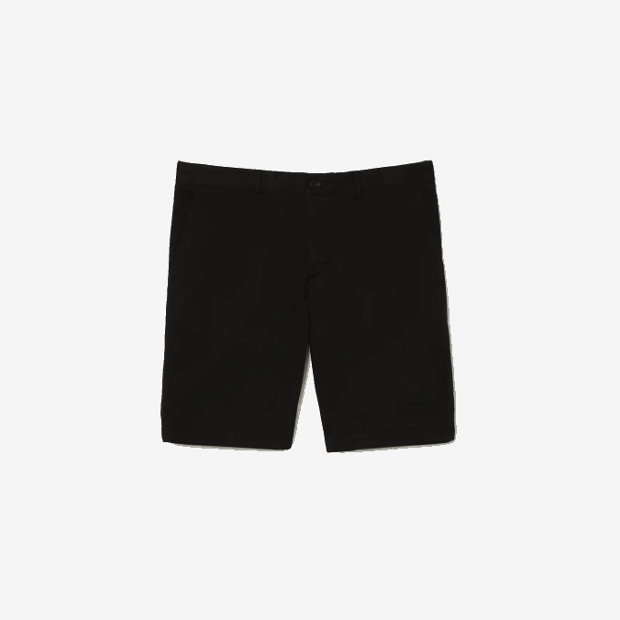 Men Lacoste V0ZN432 Black 031 Slim Fit Stretch Cotton Bermuda Shorts - Image 4