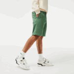 Men Lacoste V0ZN433 Khaki Green KX5 Slim Fit Stretch Cotton Bermuda Shorts - Image 2
