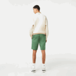 Men Lacoste V0ZN433 Khaki Green KX5 Slim Fit Stretch Cotton Bermuda Shorts - Image 3