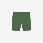 Men Lacoste V0ZN433 Khaki Green KX5 Slim Fit Stretch Cotton Bermuda Shorts - Image 4