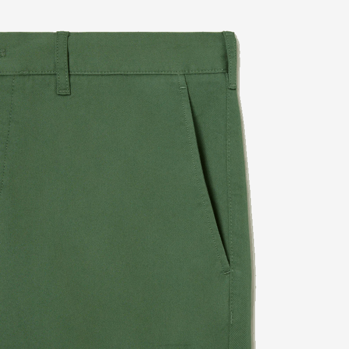 Men Lacoste V0ZN433 Khaki Green KX5 Slim Fit Stretch Cotton Bermuda Shorts - Image 5