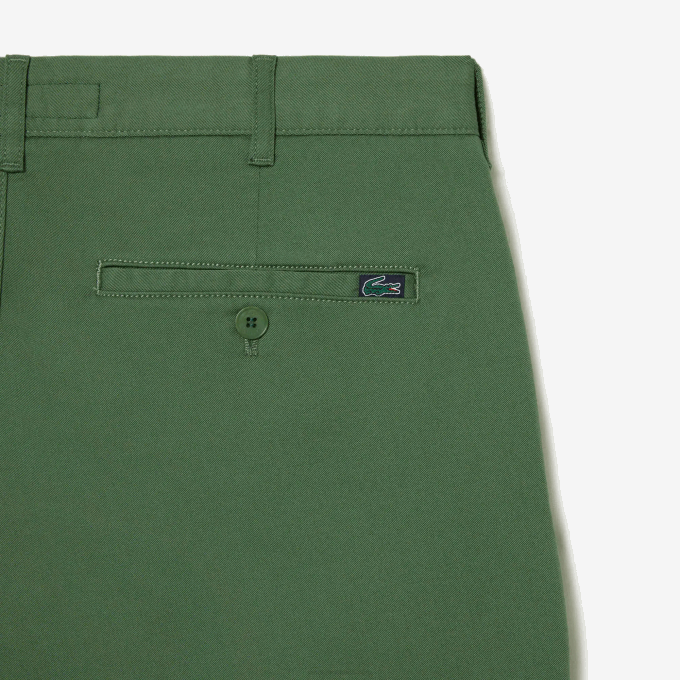 Men Lacoste V0ZN433 Khaki Green KX5 Slim Fit Stretch Cotton Bermuda Shorts - Image 6