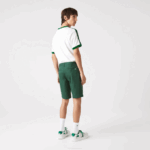 Men Lacoste V0ZN434 Green 5HX Slim Fit Stretch Cotton Bermuda Shorts - Image 3