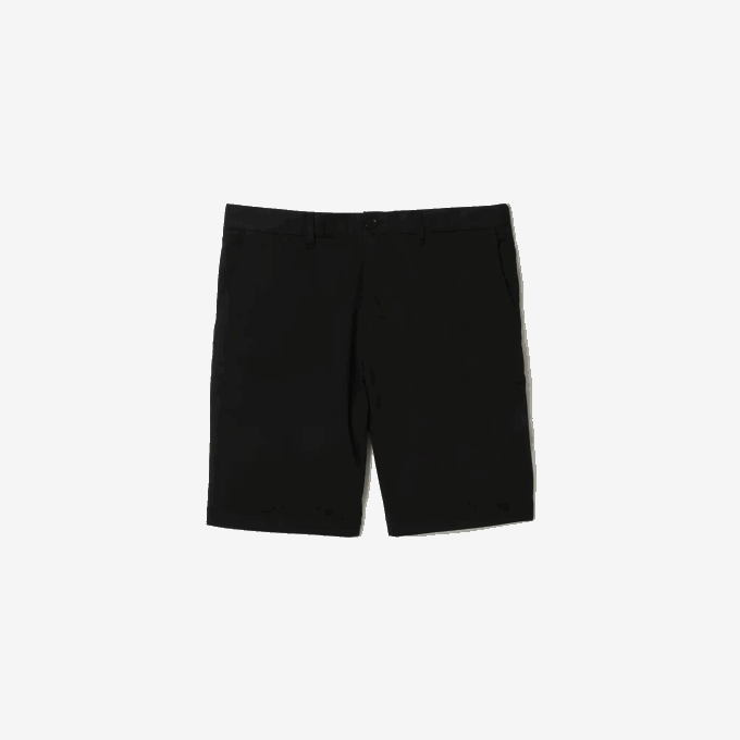 Men Lacoste V0ZN435 Black 031 Regular Fit Stretch Organic Cotton Bermuda Shorts - Image 4