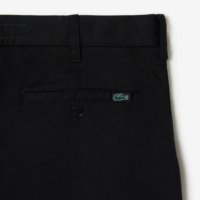 Men Lacoste V0ZN435 Black 031 Regular Fit Stretch Organic Cotton Bermuda Shorts - Image 6