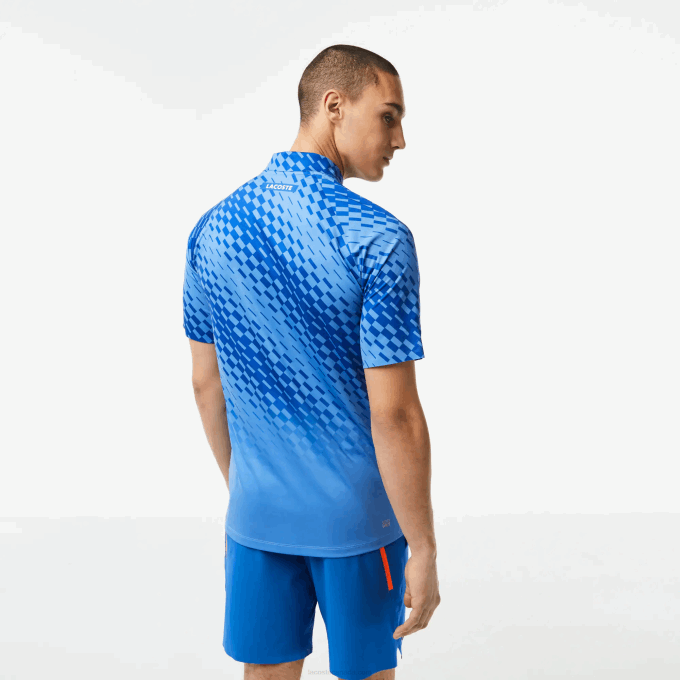 Men Lacoste V0ZN43 Blue YI5 Tennis x Novak Djokovic Player Version Polo - Image 3