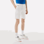 Men Lacoste V0ZN442 White 70V SPORT Lightweight Stretch Golf Shorts - Image 2