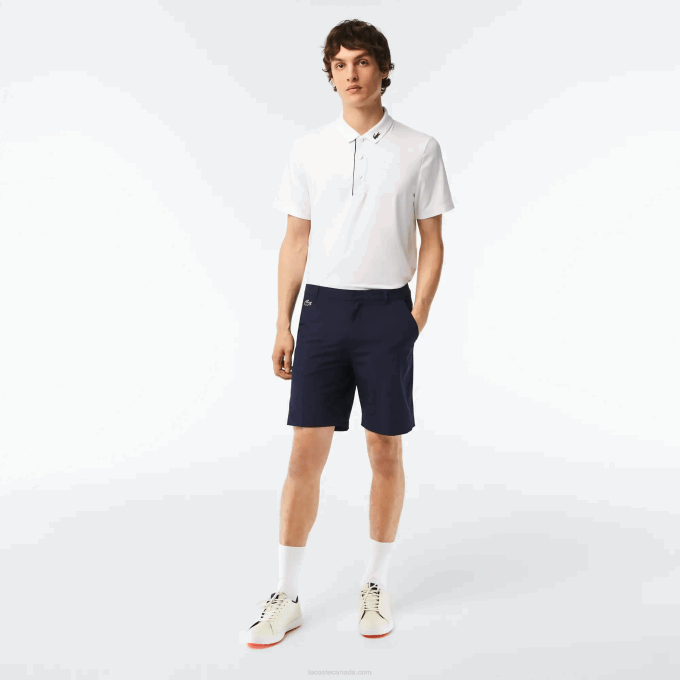Men Lacoste V0ZN443 Navy Blue 166 SPORT Lightweight Stretch Golf Shorts - Image 1