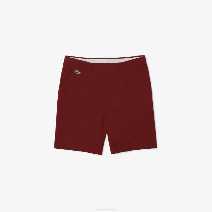 Men Lacoste V0ZN445 Bordeaux ZS1 SPORT Lightweight Stretch Golf Shorts - Image 5