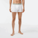 Men Lacoste V0ZN447 Khaki Green Grey Chine GC9 3-Pack Logo Print Jersey Boxers - Image 4