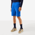 Men Lacoste V0ZN449 Blue KXB Organic Brushed Cotton Fleece Shorts - Image 2