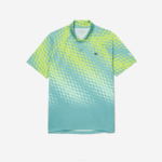 Men Lacoste V0ZN44 Yellow Light Green VRI Tennis x Novak Djokovic Player Version Polo - Image 4